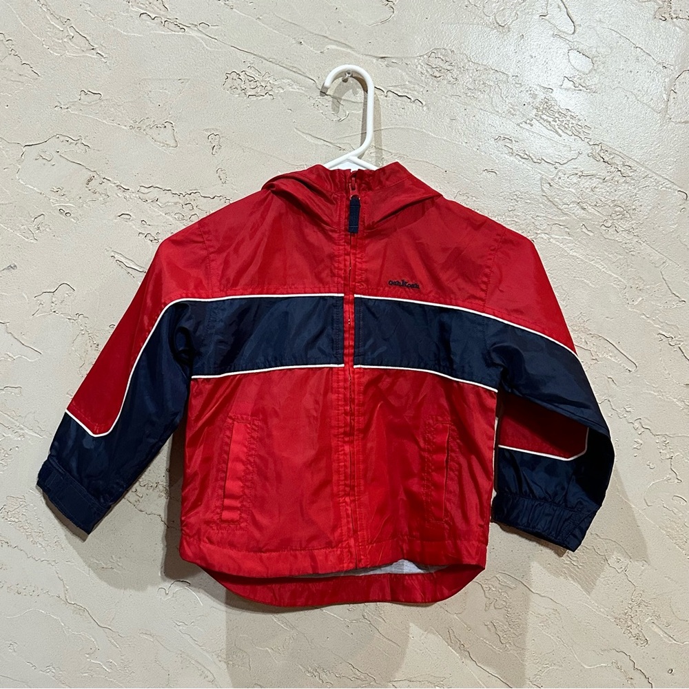 OshKosh B'gosh Boys Red and Navy Kids Water Resistant Lined Jacket size 4